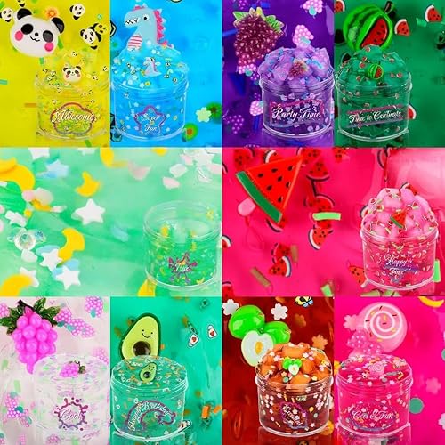 Miniatura 3 de Kit de slime transparente, paquete de 10 unidades de slime transparente, no pegajosos, prefabricados, paquete de limo transparente, regalos de