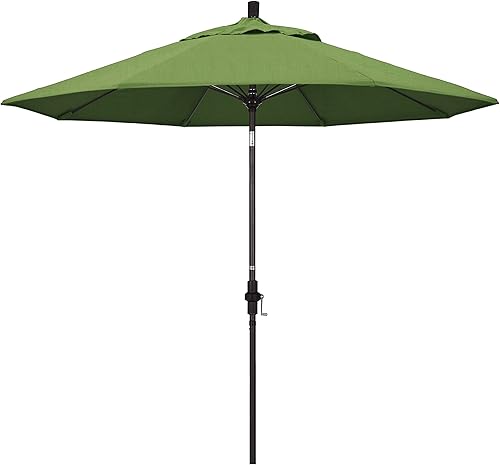 Miniatura 16 de California Umbrella GSCUF908117-5461 - Sombrilla redonda de 9 pies con poste de aluminio y varillas de fibra de vidrio para patio, 9 pies, color