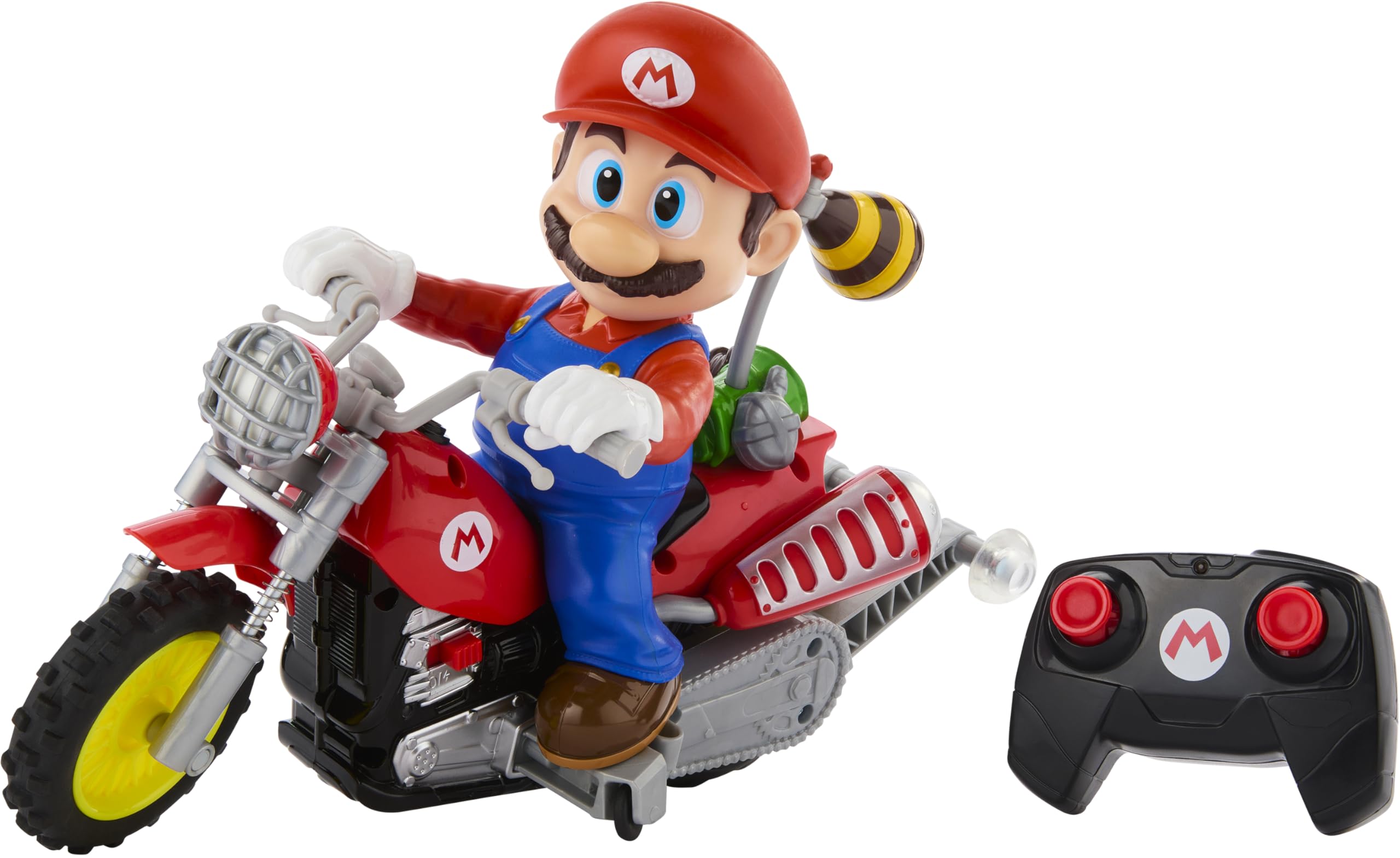 Hot Wheels RC Motorcycle, Remote-Controlled Mario Wheelie Motocross RC from The Super Mario Galaxy Movie with Mario Figure