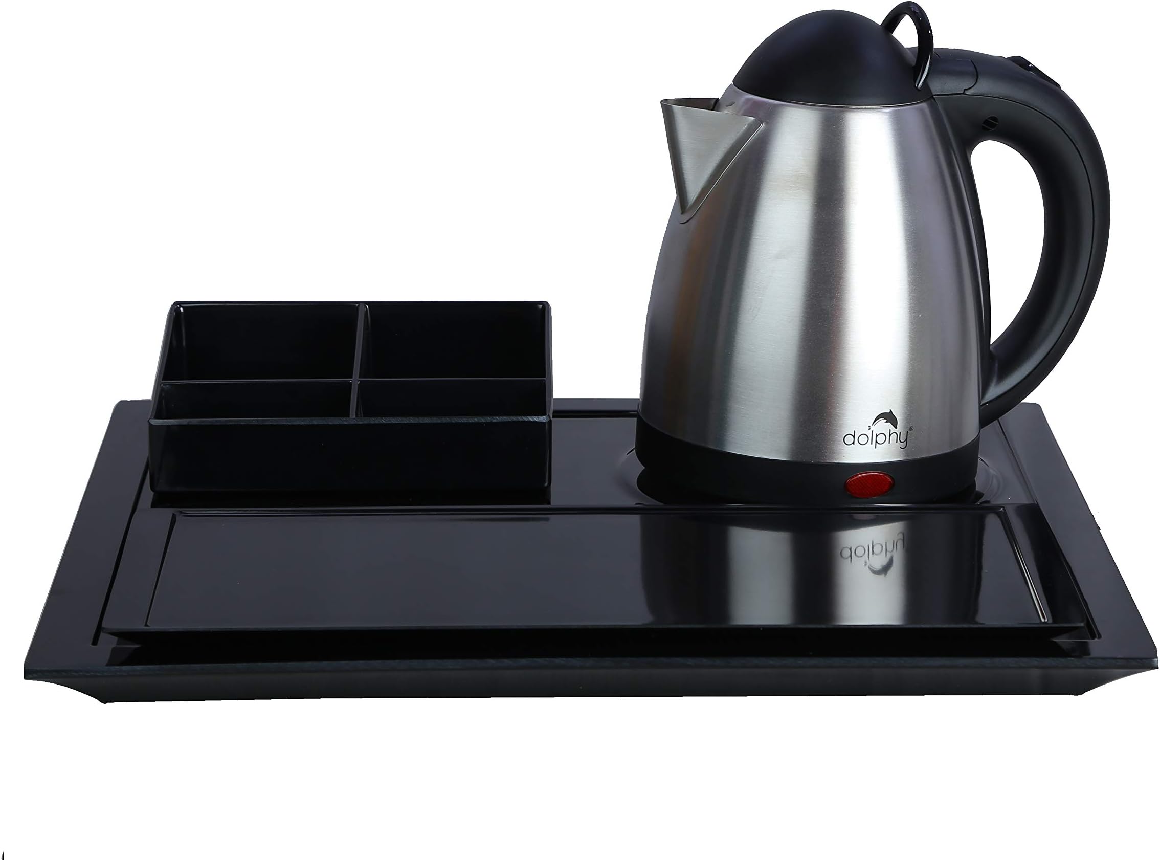 DOLPHY Electric Kettle with Tray Sets (Silver and Black)