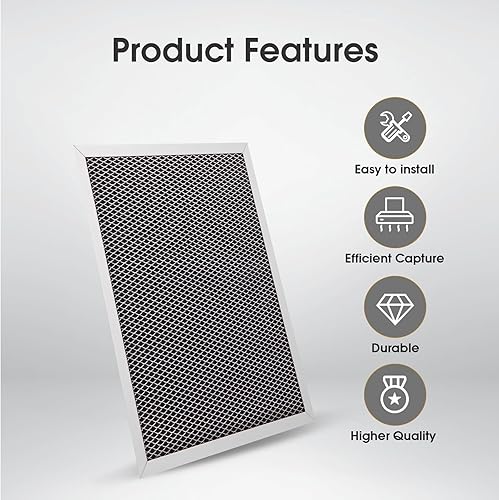 Miniatura 3 de Filtro de carbón para campana extractora Broan 97007696, S97007696, 9700568, 6105C, 413023, Whirlpool W10355450, tamaño del filtro 10.5 x 8.75 x