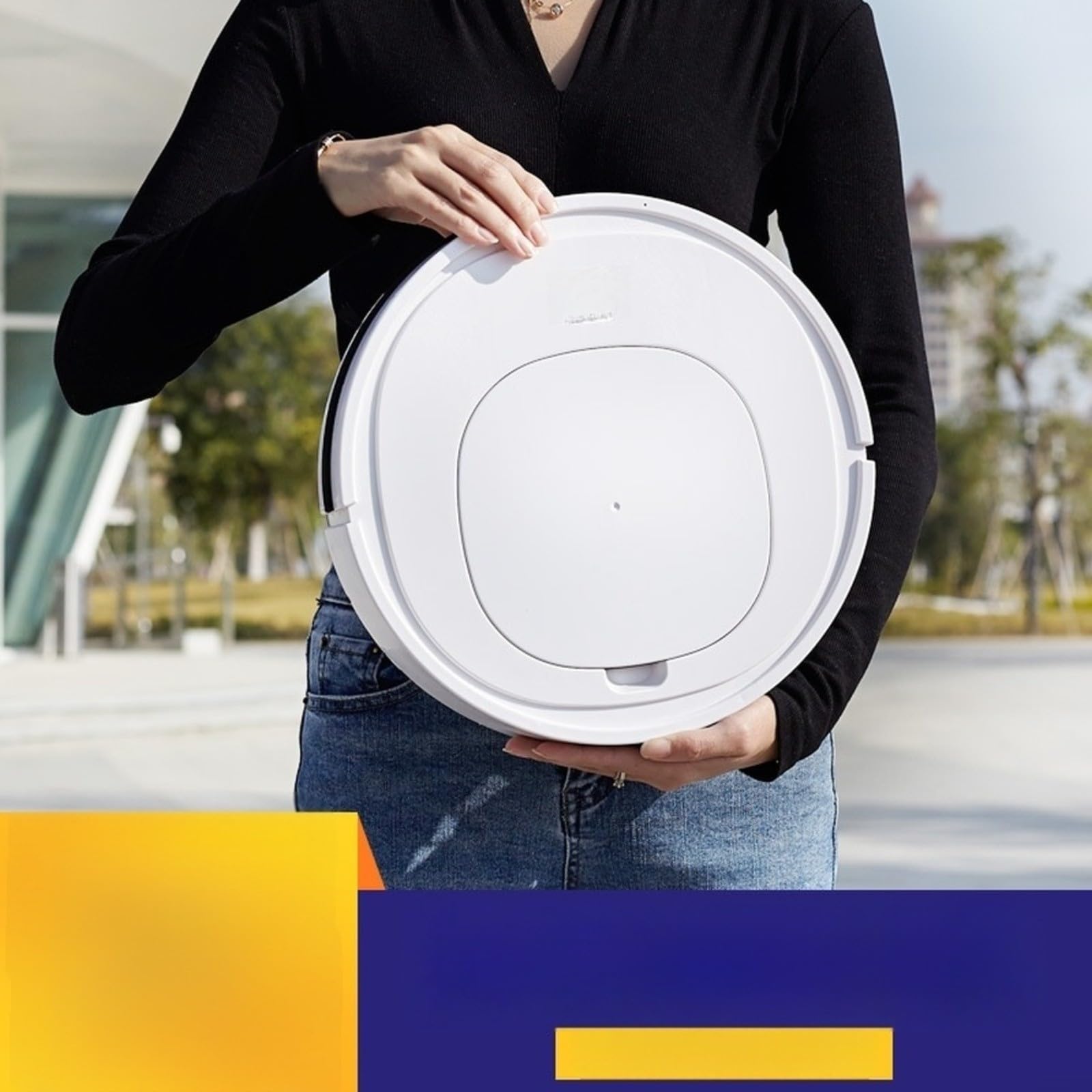 Robot aspirador 32cm All-in-One Sweep Mop 1500mAh 1499Pa Slim para pelo de mascotas Limpieza del hogar Blanco