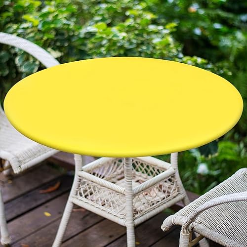 Miniatura 352 de Smiry - Mantel redondo de vinilo ajustable con bordes elásticos y parte trasera de franela, mantel de vinilo impermeable, lavable, diseño enrejado