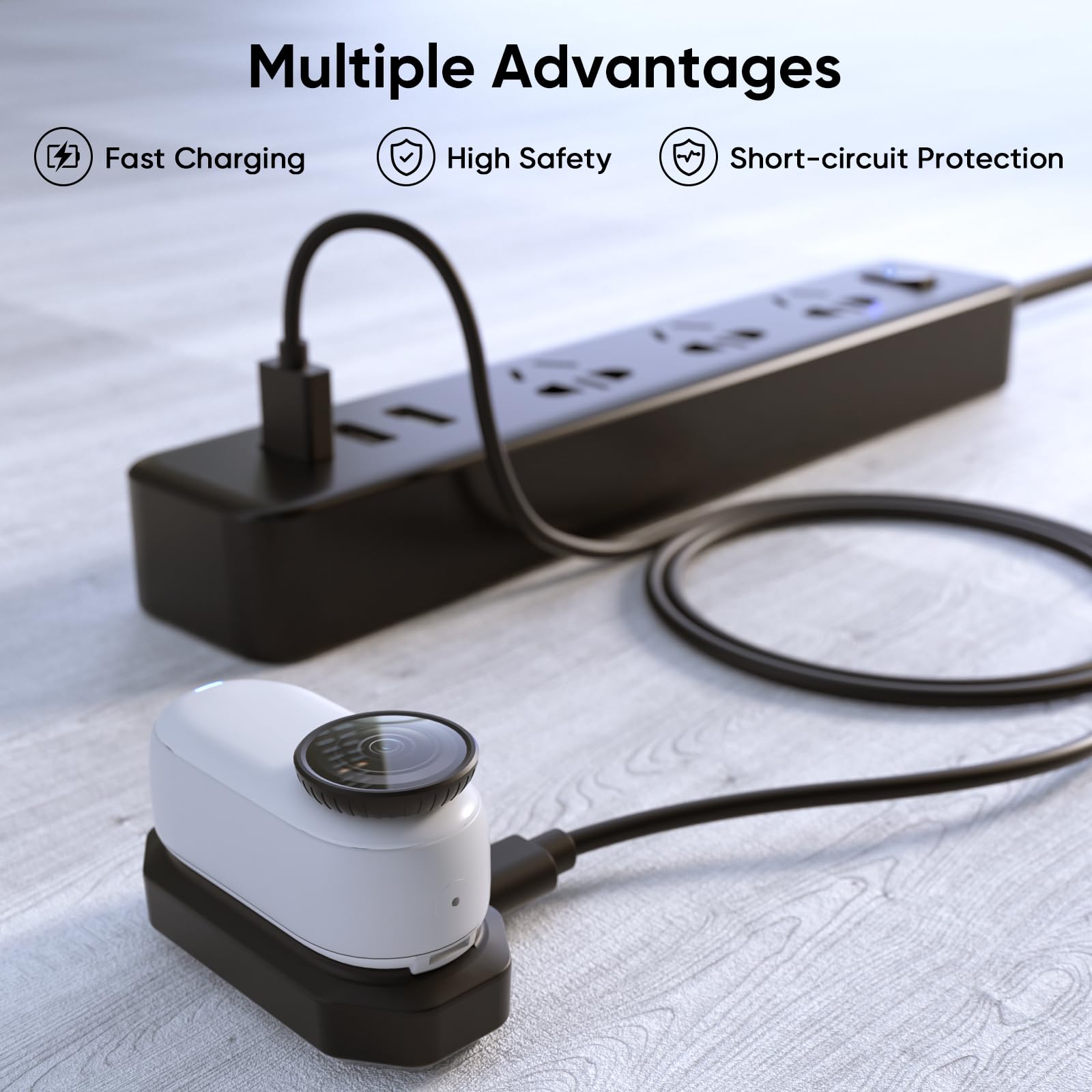 Stazione di ricarica per Insta360 Go 3/Go 3S Caricabatterie di ricambio (2 cavi USB-A e Type-C)