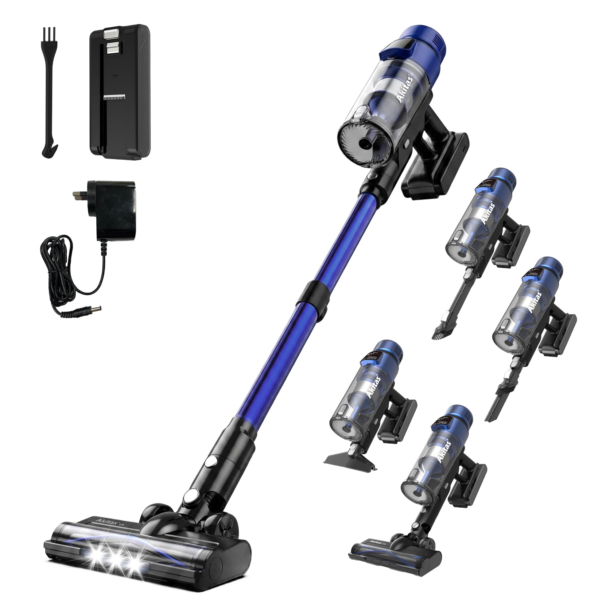 Akitas V9 3-in-1 Cordless Hoover Vacuum Cleaner for Hard Floors and Carpets