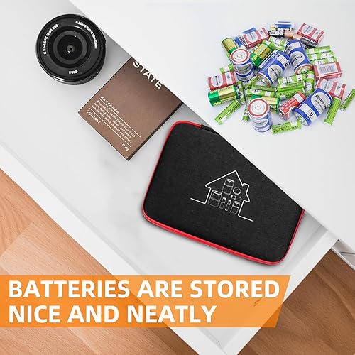 Miniatura 8 de HESPLUS Estuche organizador de batería, grande e impermeable, contenedor para más de 210 baterías AA AAA C D 9V 3V - con probador de batería BT-168,