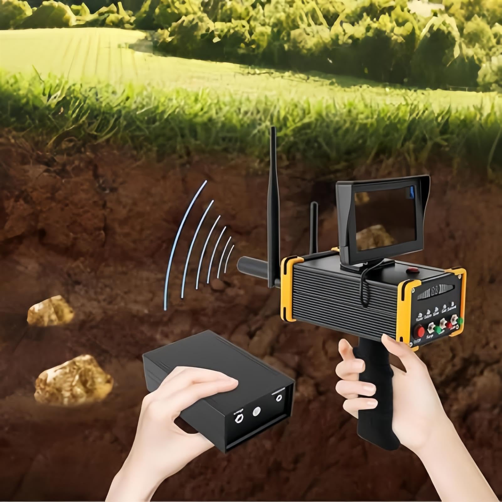 Détecteur de métaux - Détecteur d'or souterrain à longue portée - Machine de prospection portable pour l'archéologie et la chasse au trésor - Idéal pour adultes et amateurs