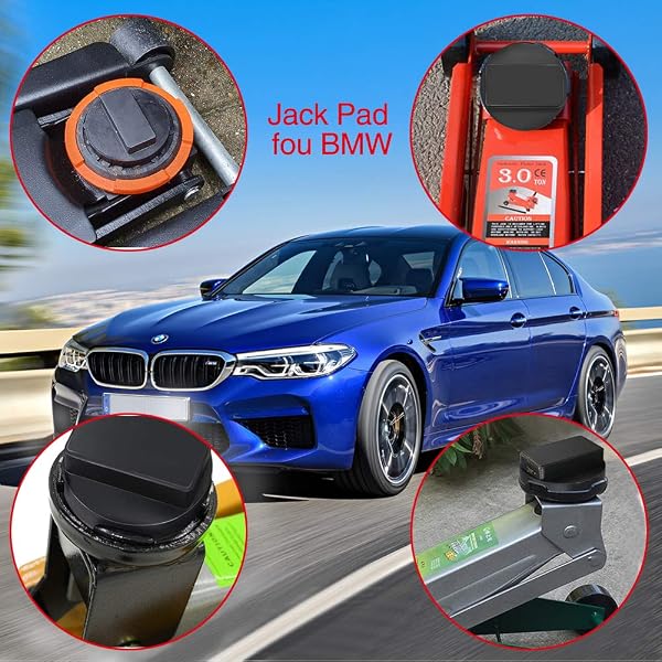 YIXISI 2 PCS Universal Jack Pad Adapter Compatible with BMW & Mini, Frame Rail Pinch Welds Protector, Jack Pad Square Polyurethane - 5