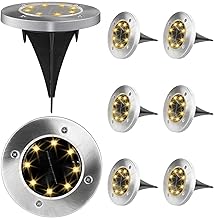 Beihre Lot de 8 Lampe Solaire Au Sol - Couleur chaude -8 LED Jardin Exterieur Solaire Etanche IP65 - Étanche - Lampe Solaire pour allée - Cour, allée - Pelouse - Lampe Solaire