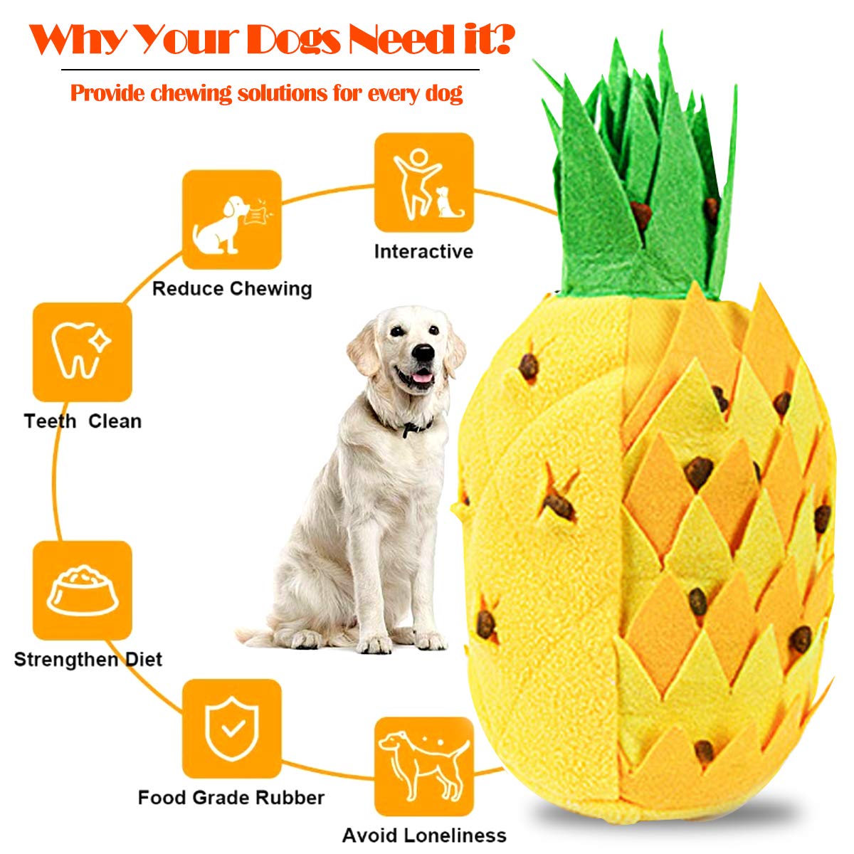 Schnüffelmatte Ananas-Form – Langsam Fressen Spiel Für Hunde