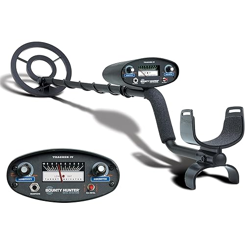 Bounty Hunter TK4 Tracker IV Metal Detector – All-Terrain Gold, Silver, Coin & Relic Finder with 8" Waterproof Coil, 3 Detection Modes – for Adults & Kids – Made in USA