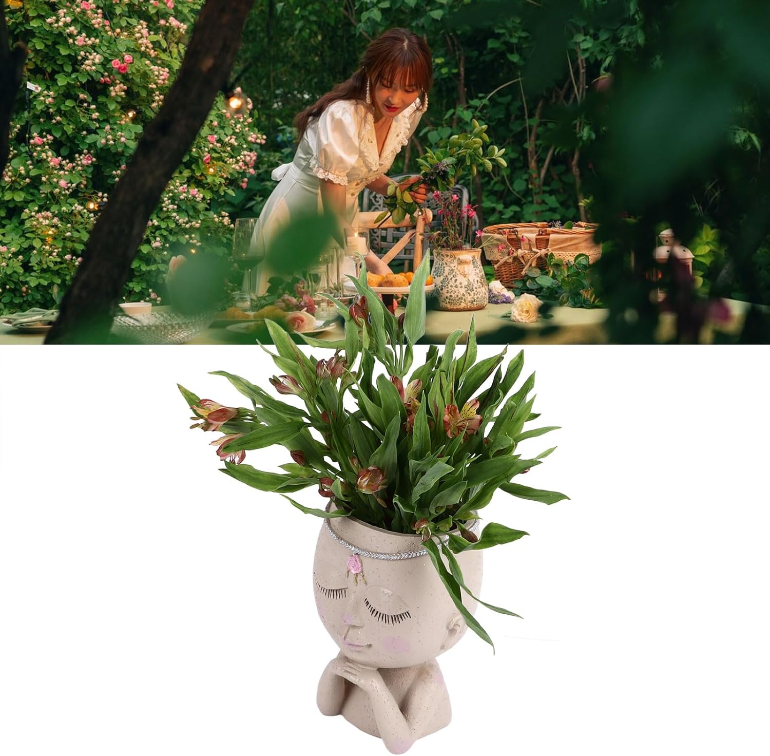Face Planter Pot Head Pot,Face Flower Pot Head