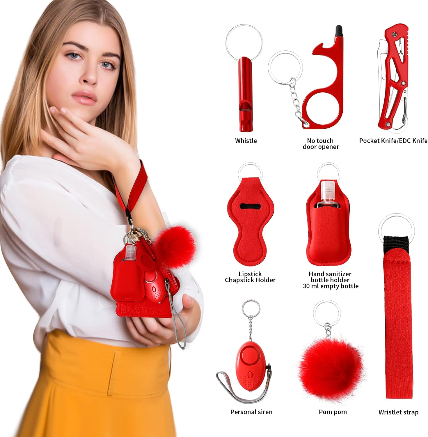 Araafur Wristlet Keychain Set with Wallet Card Holder and Pom pom Airtag Keychain Accessories for Women image 5
