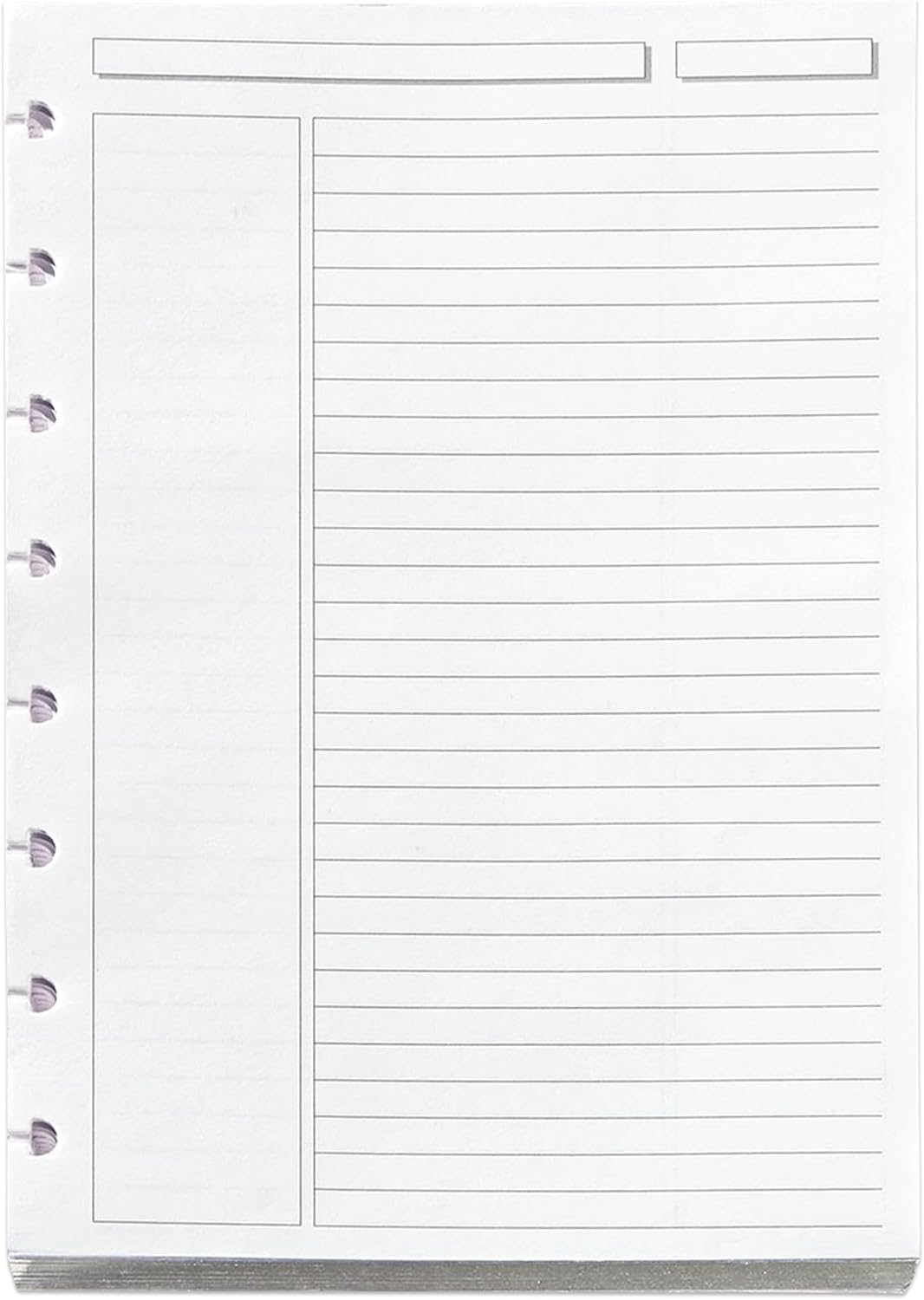 Levenger Circa Luxe Annotation Ruled Discbound Paper Refill, Gilded Edge Disc Notebook and Planner Inserts, 100 sheets, Silver, Junior