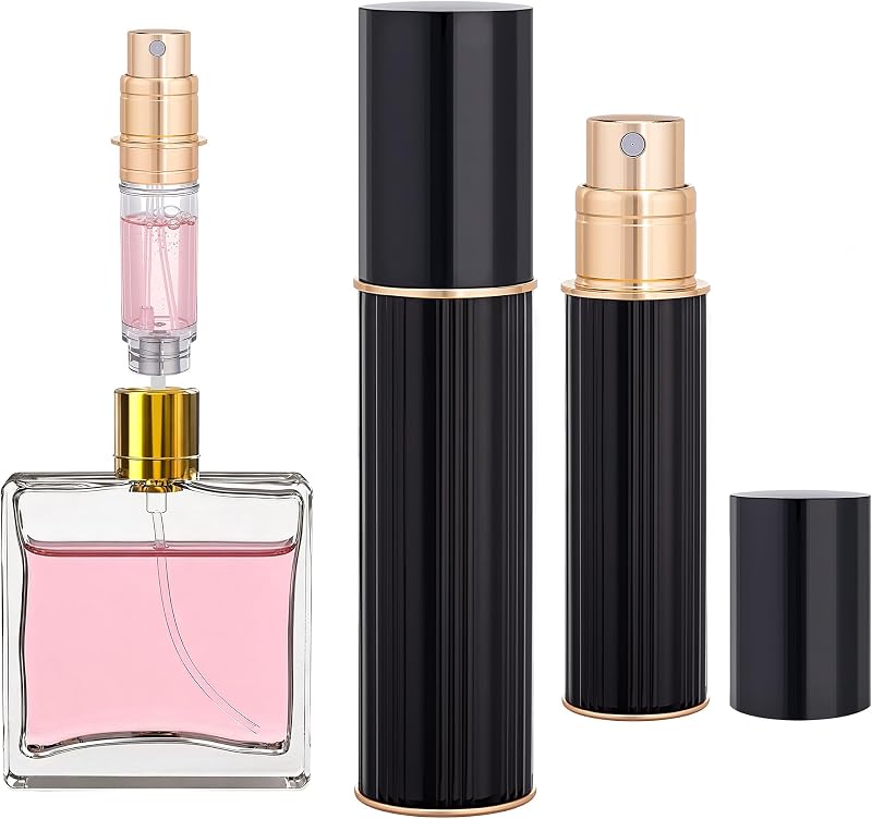 Frasco atomizador recarregável para perfume Boxicok 5 mL preto