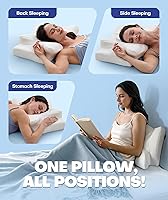 Vista 7 de Emircey Almohada cervical para el cuello cervical de alivio de nivel clínico para dormir, almohada ortopédica de espuma viscoelástica para dormir
