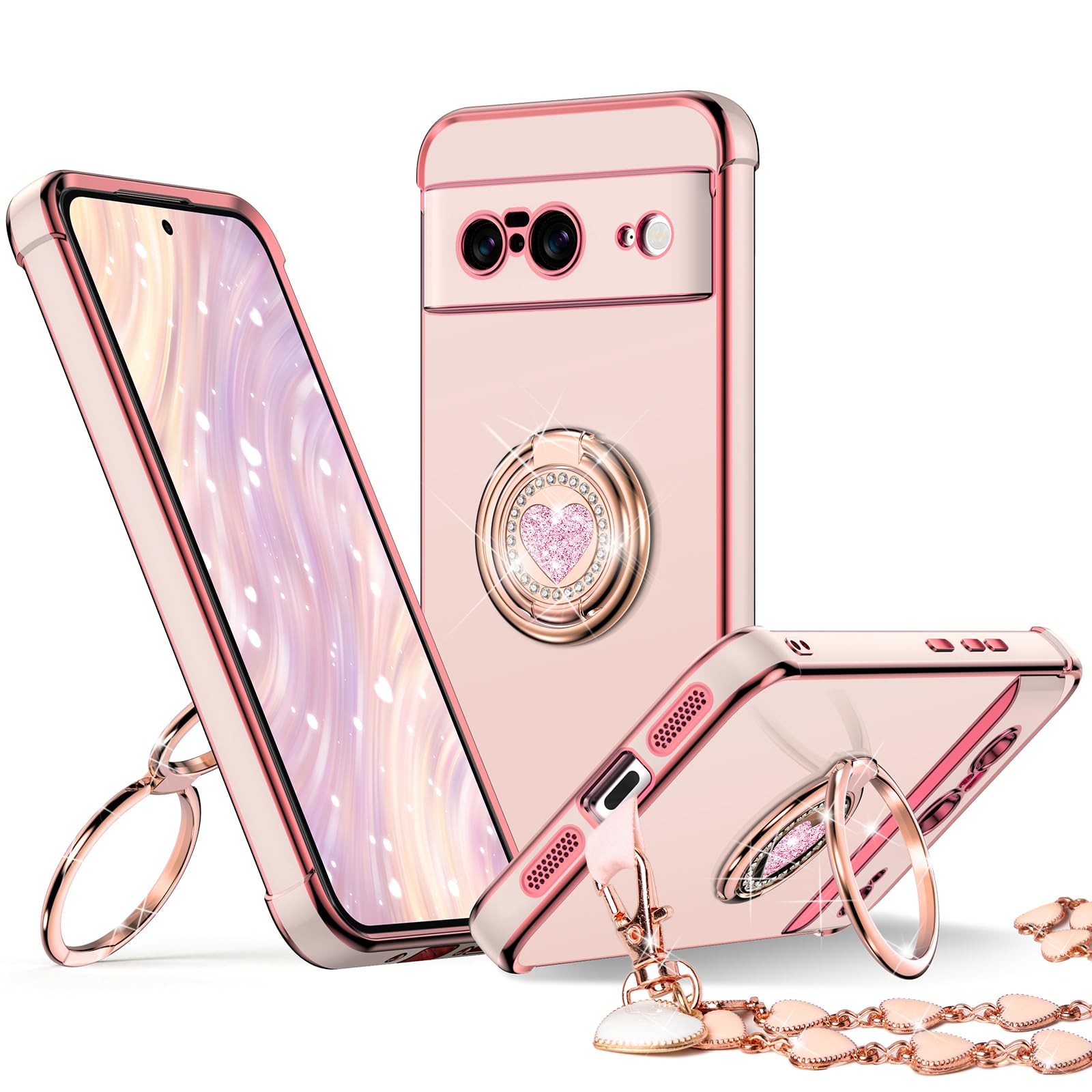 XYZ Google Pixel 9 Case with Stand, Double Ring, Cute Love