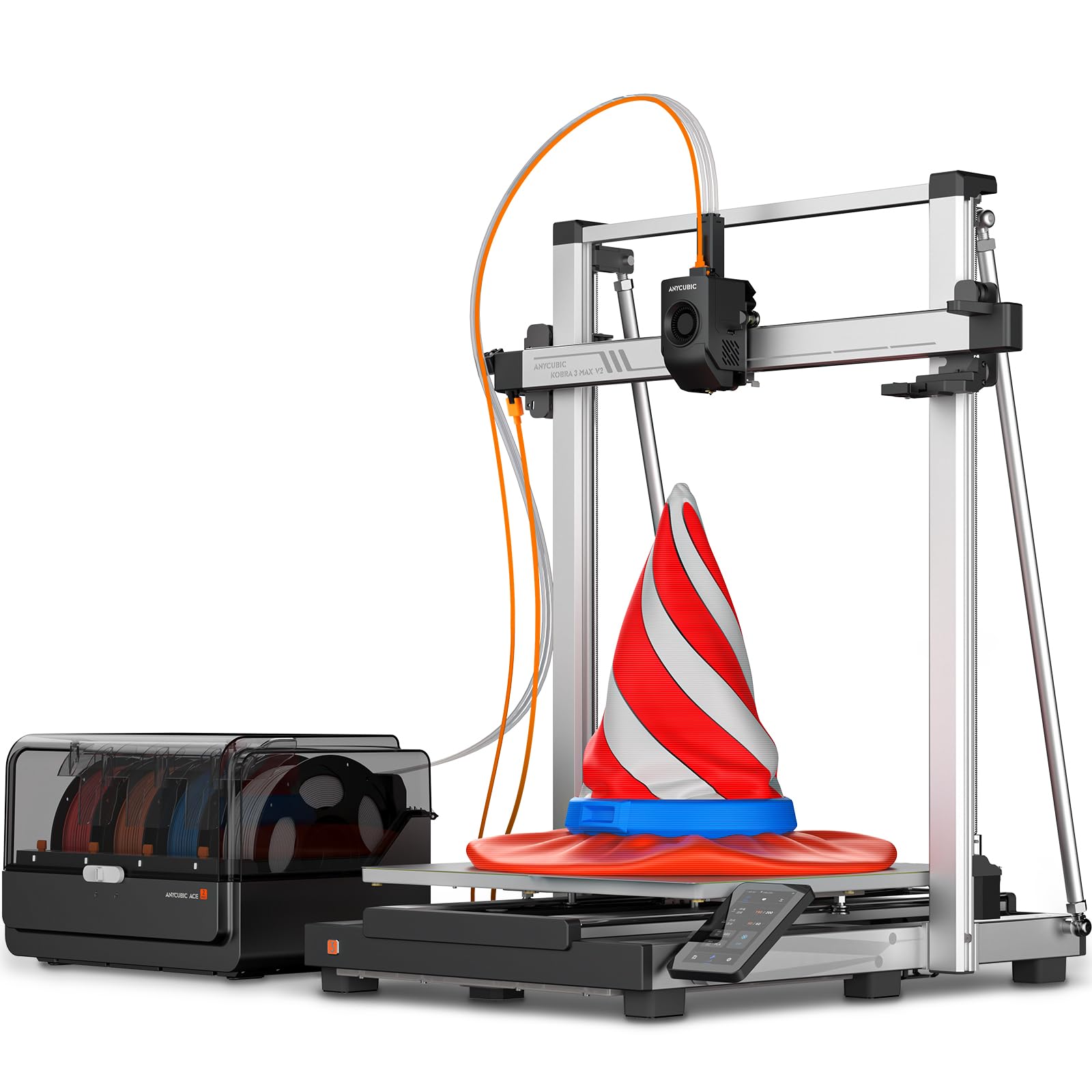 Anycubic Kobra 3 Max V2 Combo FDM 3D Printer, 420×420×500mm³ Build Size | Fast 600mm/s Pr…