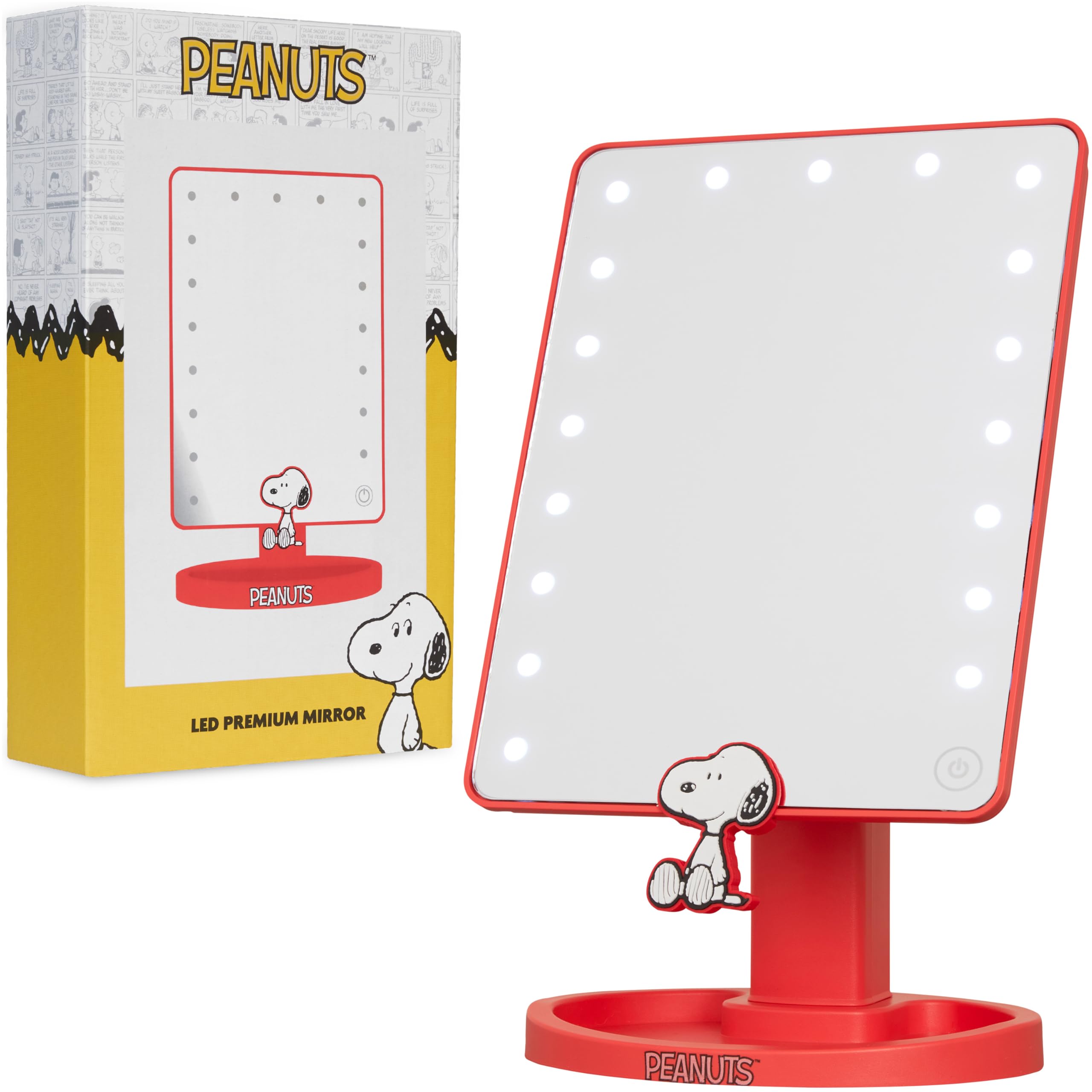 Peanuts Snoopy Girls Vanity Makeup Mirror with Lights, Battery Operated LED Travel & Desk…