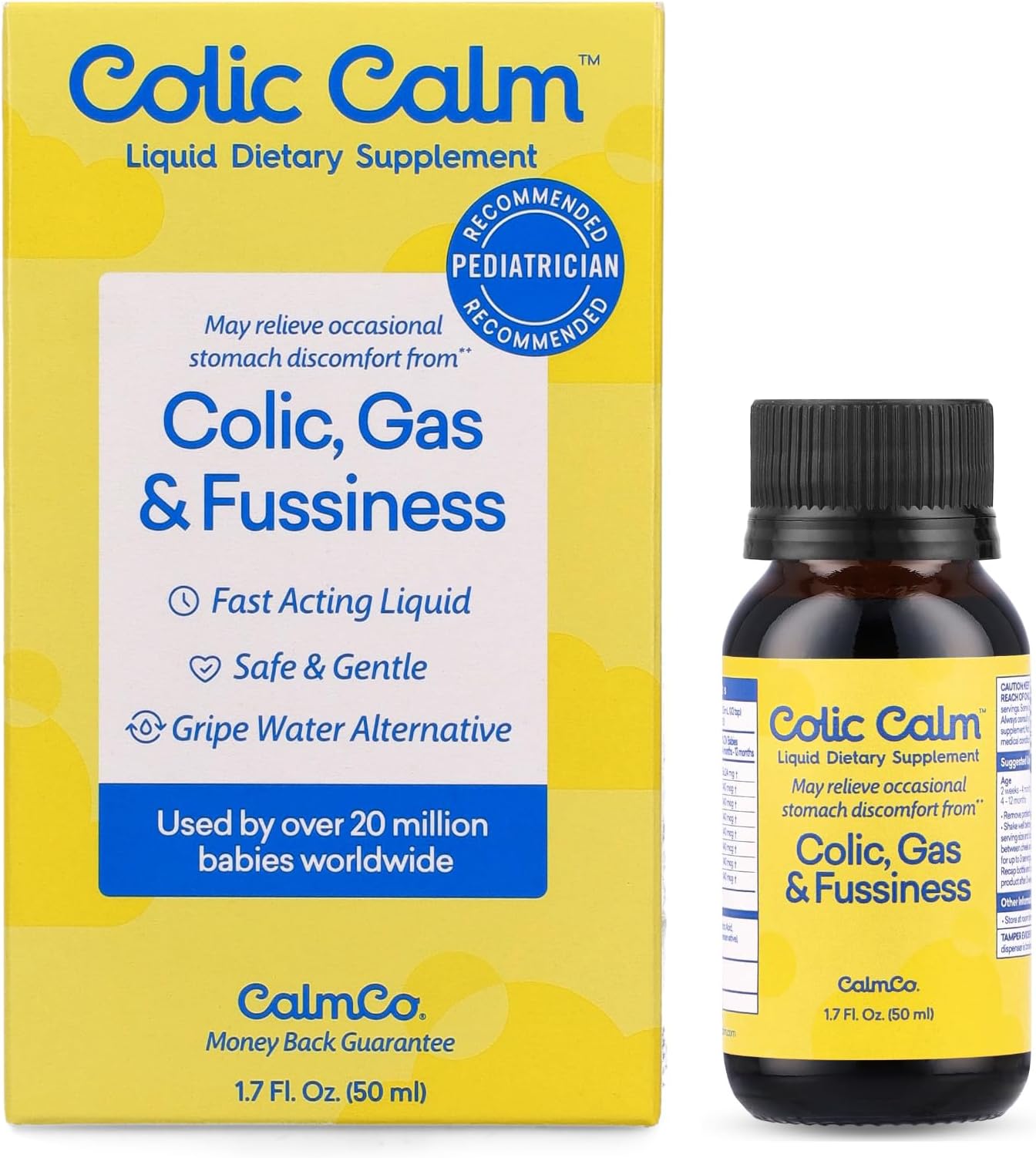 Colic Calm Alternative Gripe Water for Babies - Infant Gas Drops for Newborns, Colic and Upset Stomach Relief, Safe & Gentle, Gluten Free, Baby Essentials for Digestive Health, 1.7 fl oz (Pack of 1)