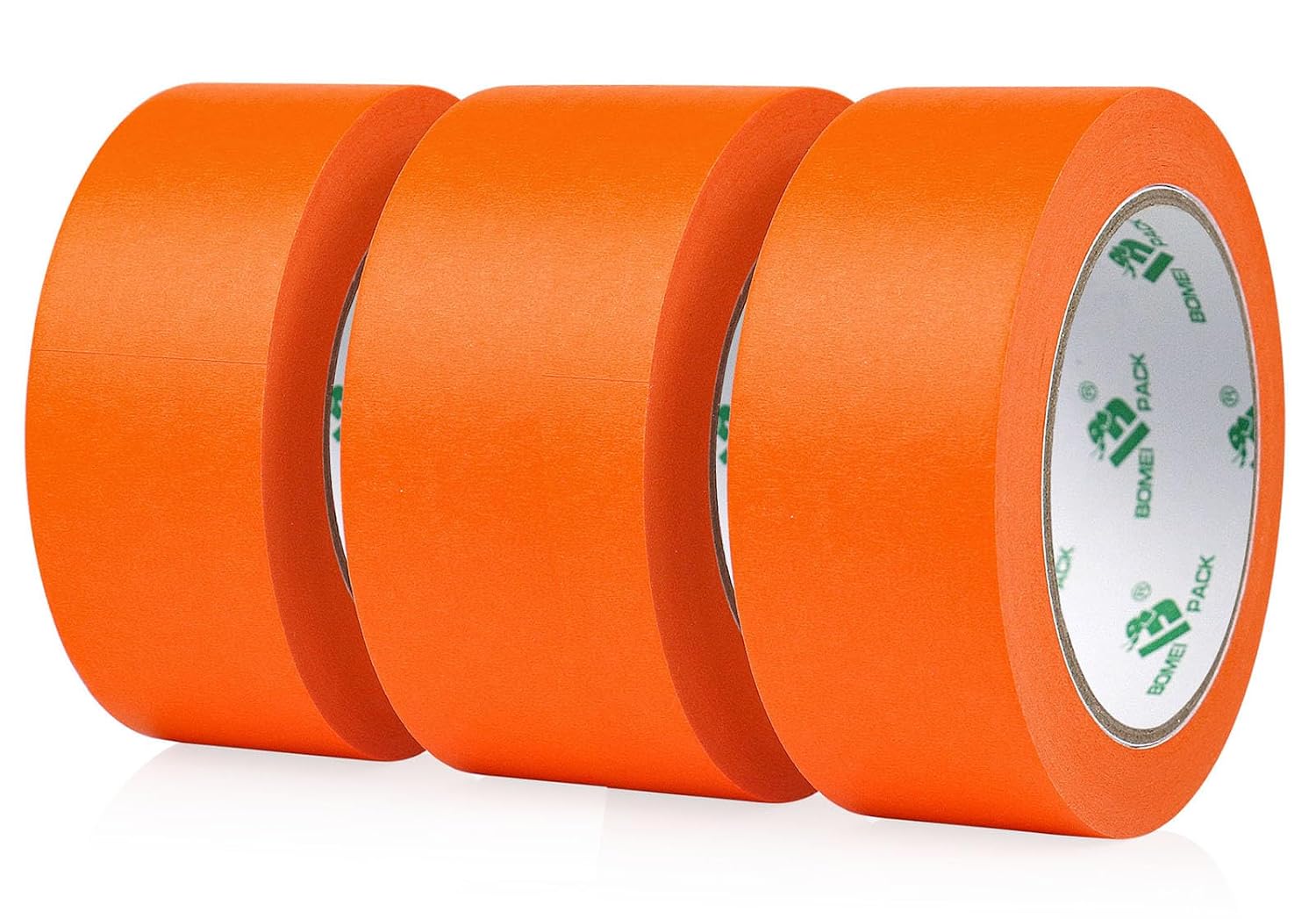 BOMEI PACK 3 Pack Orange Painters Tape, 2inch x 30yds,Premium Painting Masking Tape, Clean Release Paper Tape for Home and Office