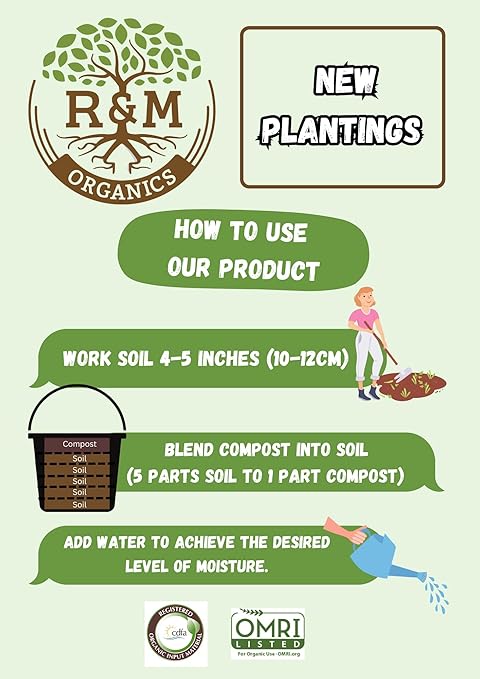 R&M Organics Compost Orgánico Premium 10 lb para Plantas y Jardines miniatura 5