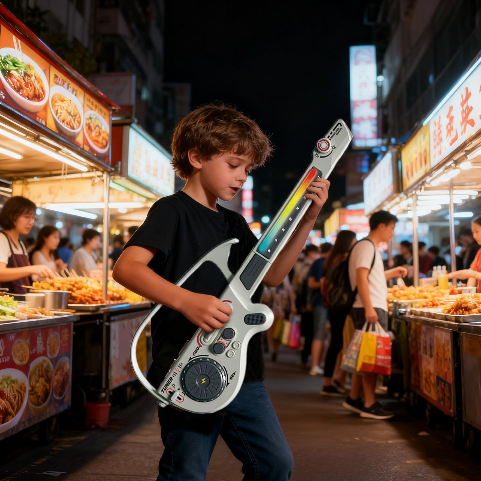 Chitarra Elettrica per Principianti Strumento Musicale Pieghievole Senza | Kit Completo con Chitarra Giocattolo per Bambini Regalo per Ragazzi Ragazze Adolescenti Viaggio Casa Scuola Natale