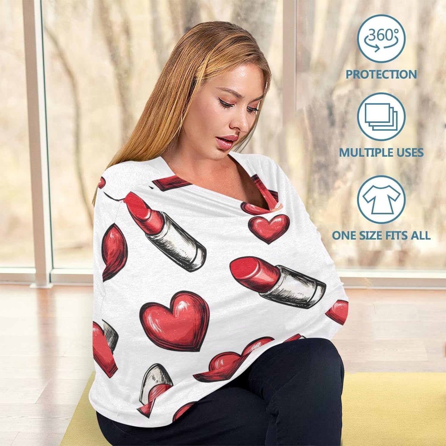 Lyeorm Lipstick and Hearts Car Seat Covers for Babies Breathable Nursing Breastfeeding Cover Multi-Use Infant Carseat Canopy and Stroller Cover for Boys Girls 6 71pgXQEvU7L. AC SL1500