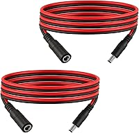 Vista 8 de Cable de extensión de alimentación CC de 1.6 pies de 0.217 in x 0.098 in, conector 5525 de 14 AWG macho a hembra, cable de conexión para tiras