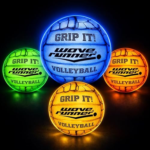 Wave Runner Waterproof Volleyball with Sure-Grip Technology - Beach & Pool Volley Ball for Kids, Teens, Adults | Outdoor Sports Gear for Day & Night