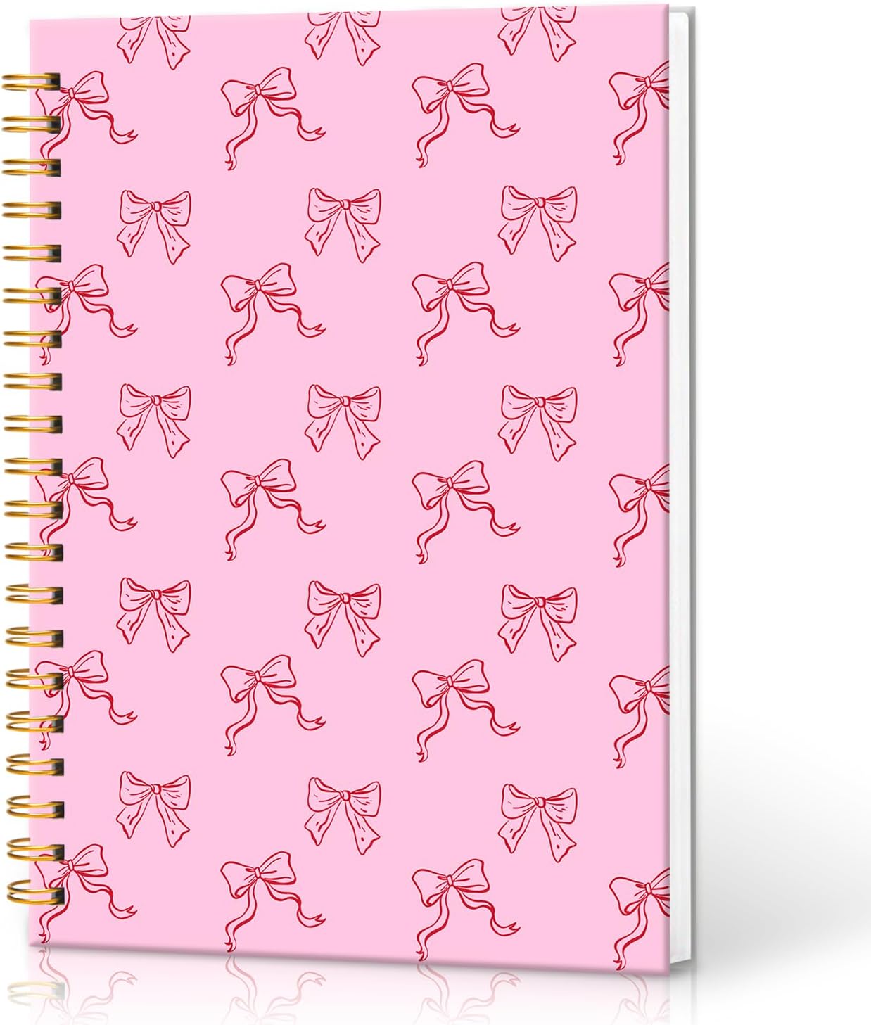 Cute Pink Journal for Teen Girls and Women, Preppy Bow Christmas Gifts for Girls, Cute School Supplies, Valentine's Day Gift for Granddaughter, Coquette Stuff Pink Bow Bible Spiral Notebook 5.9x8.2