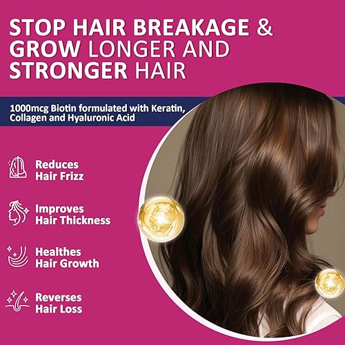 Miniatura 3 de ZEBORA Hair Growth Vitamins with Biotin, Keratin & Collagen - Biotin Gummies with Beauty Support Blend for Hair, Skin & Nails - Vegan Hair Vitamins