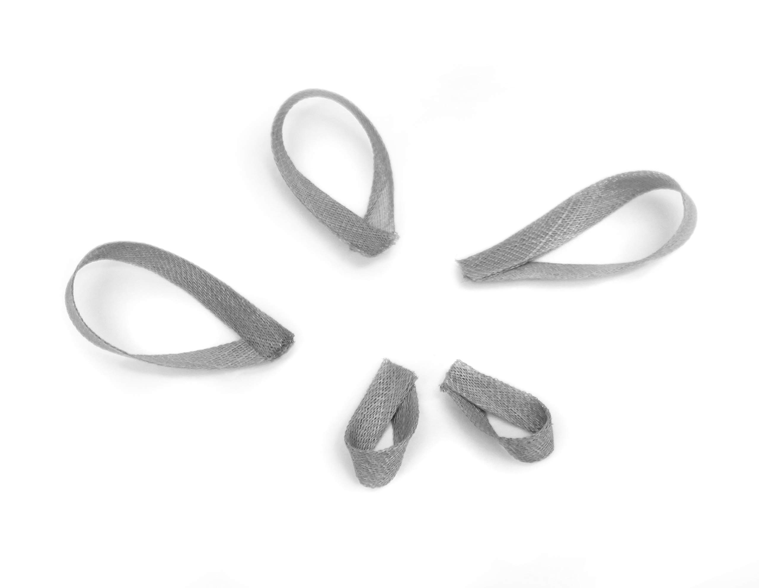 5 x Sinamay Loops Strip 10mm Width Fascinator Hat Making Millinery Trimmings (Silver Grey)