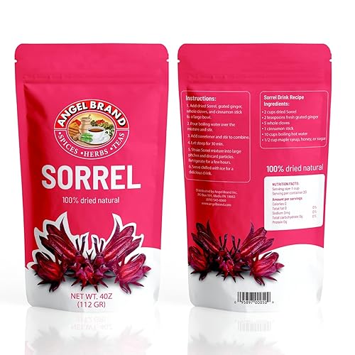 Vista 13 de Bolsa de 1.5 libras de flores secas de hibisco de acera de marca Angel - Descubre el rico sabor y aroma de delicias saludables con té de hibisco