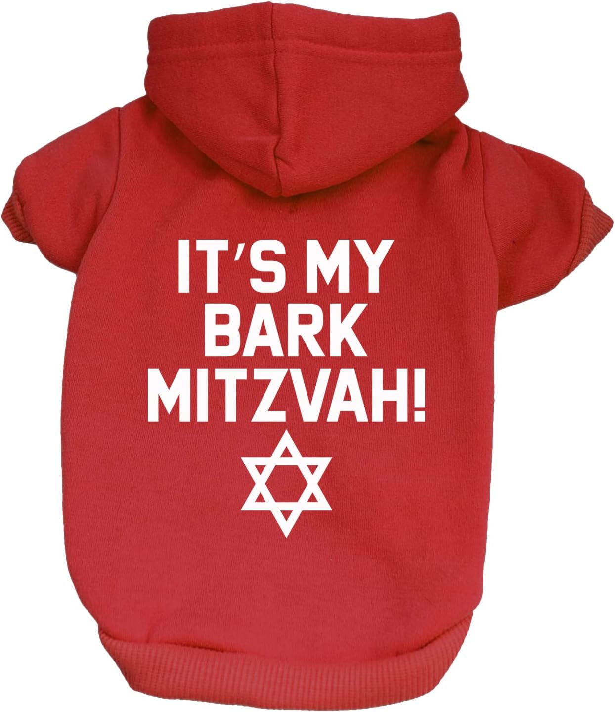 It's My Barkitzvah! Dog Hoodie Fleece Lined Pullover Sweatshirt with Leash Hole (Royal Blue, 2X-Large 162)