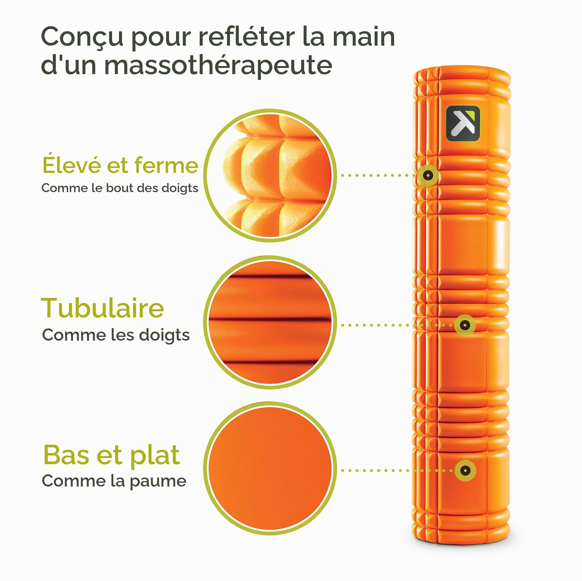 TriggerPoint Grid 2.0, Rouleau en Mousse Avec Instrusctions Vidéos en Ligne, Massage Pronfond des Tissus Muscluclaires