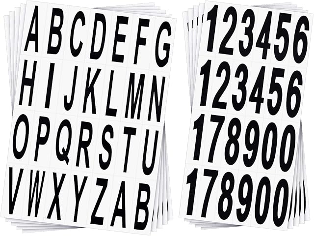 10 Sheets Mailbox Numbers and Letters Stickers for Outside Stick on Black Vinyl Alphabet Number Decals Sticky for Home Business Apartment Address Window Door Car Truck ()