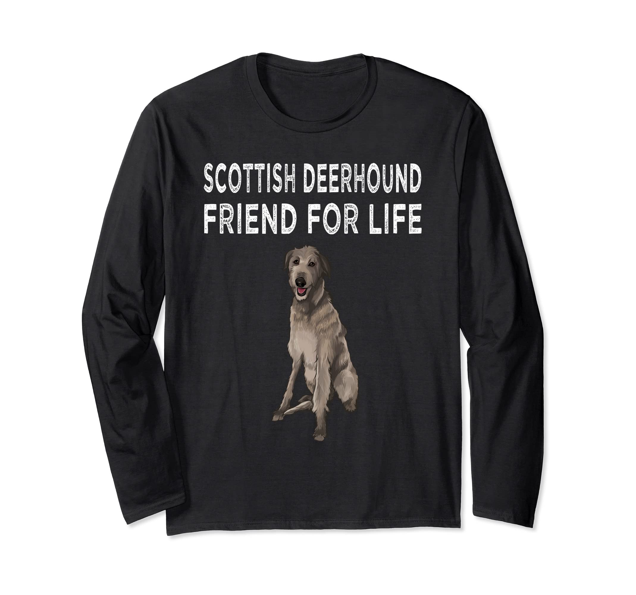 Scottish Deerhound Friend For Life Dog Friendship Long Sleeve T-Shirt, Black