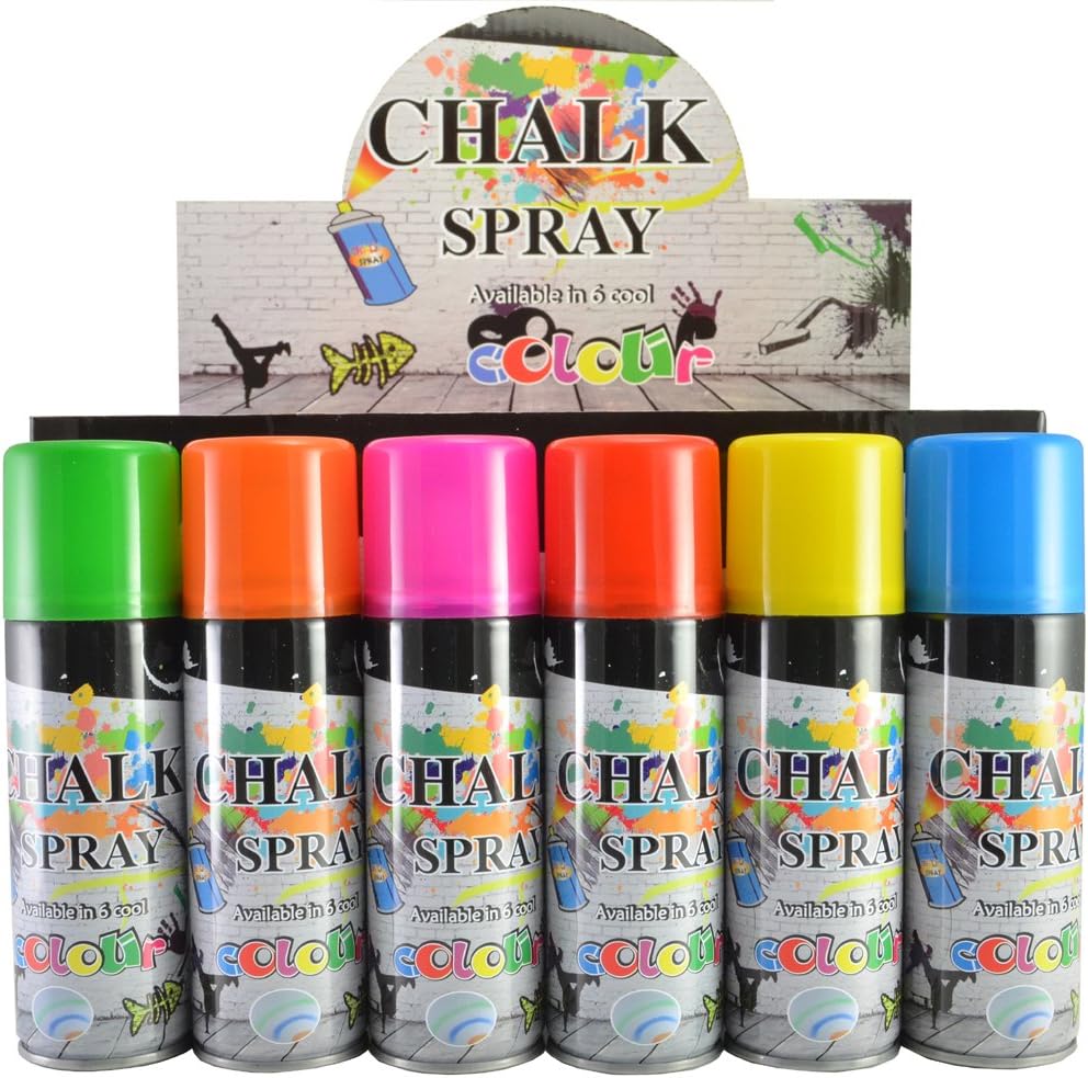 Spray Chalk, 6 Colors (24 Cans)