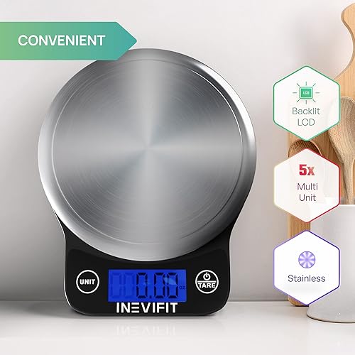 Miniatura 4 de INEVIFIT Báscula de analizador corporal y báscula de cocina digital, paquete de fitness, composición corporal completa y solución de seguimiento