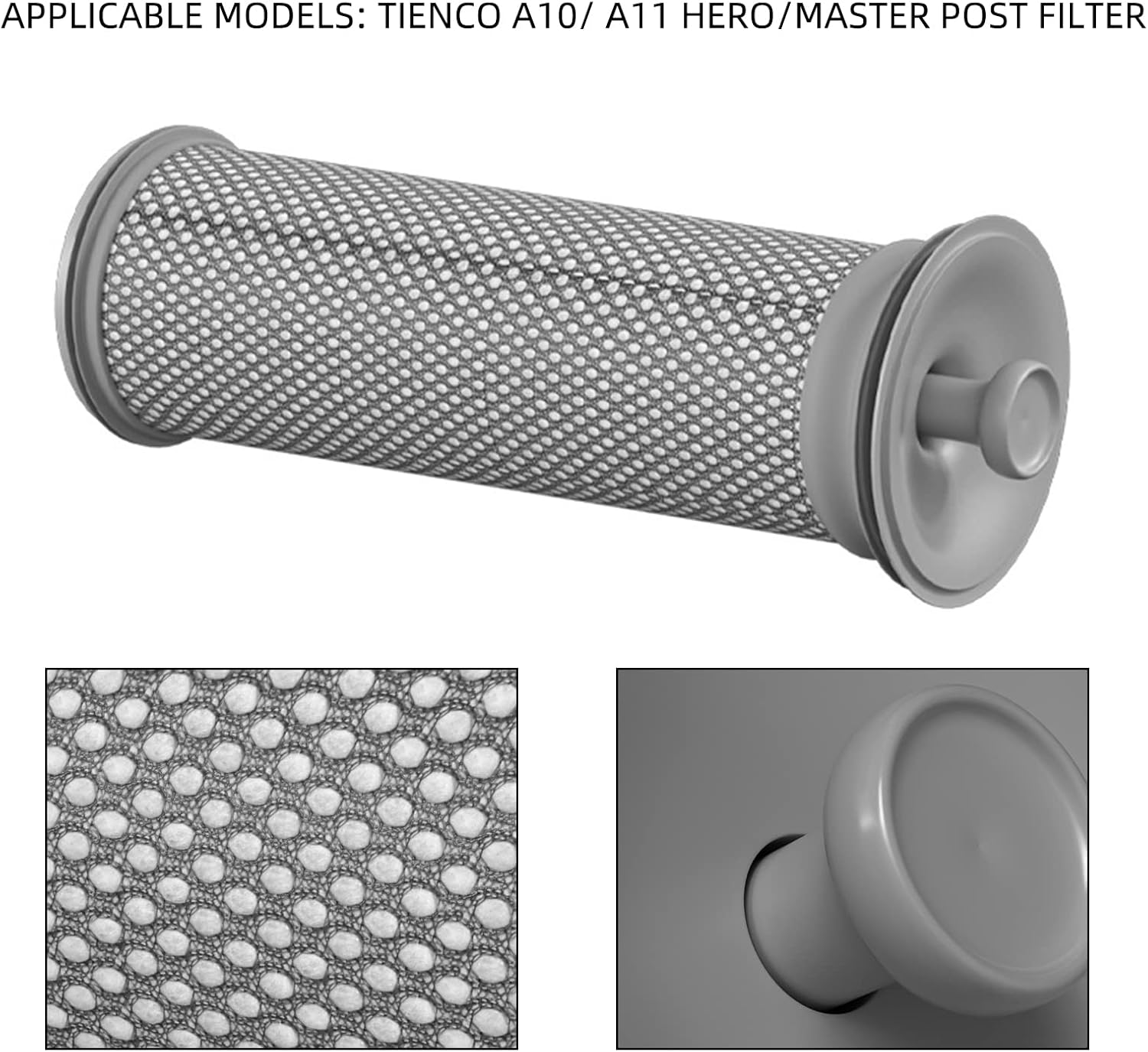 SaferCCTV A11 Vacuum Filter Replacement Compatible with Tineco A10 Hero/Master, A11 Hero/Master Vacuum Cleaner, 2 Pack Pre Filter with 2 Pack Vacuum Filter