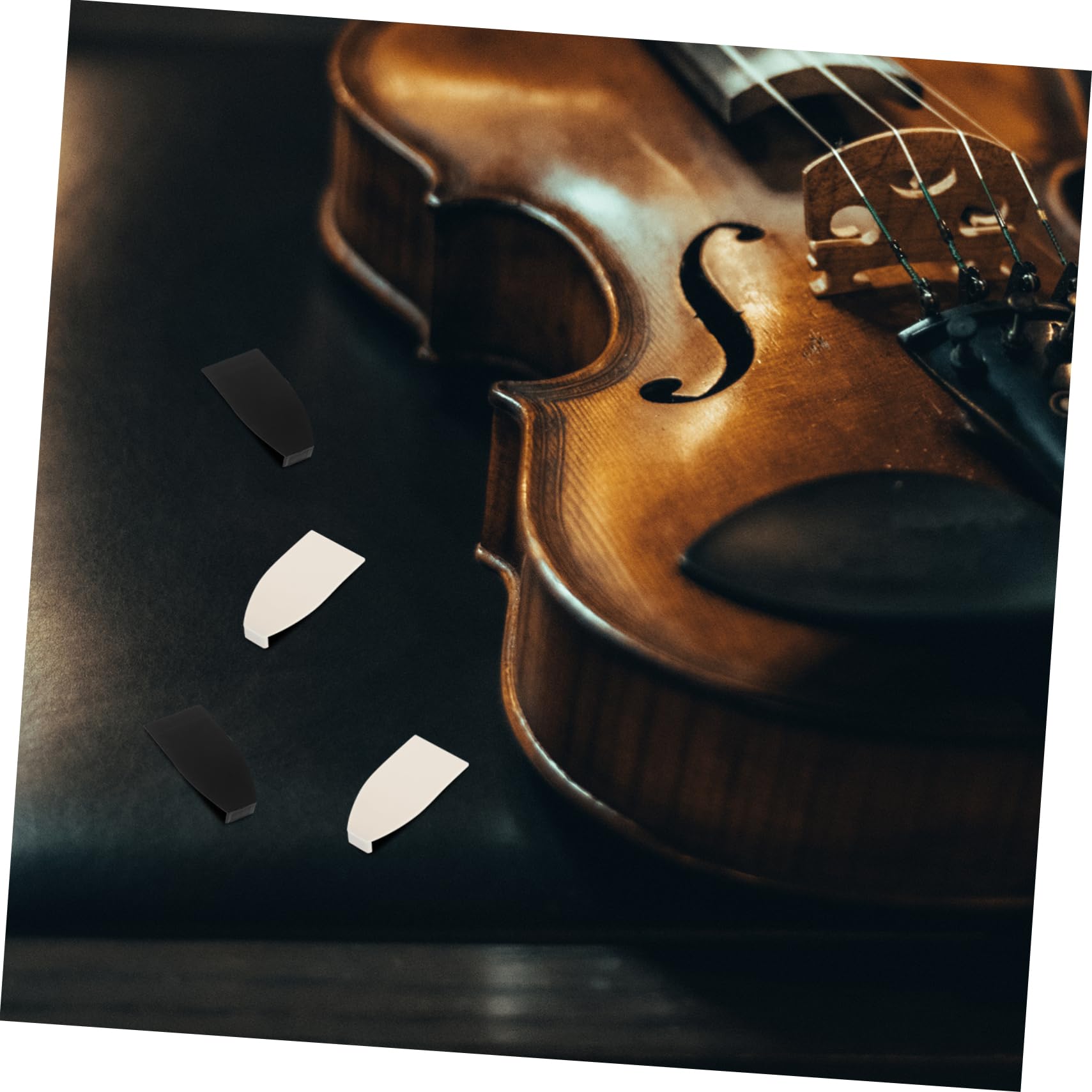 VANZACK 6Pcs Bass Bow Tips Durable Plastic Protector Accessories for Bass Bow Repair Enhances Playing Experience Quick and Easy Installation for Bass Makers and Luthiers