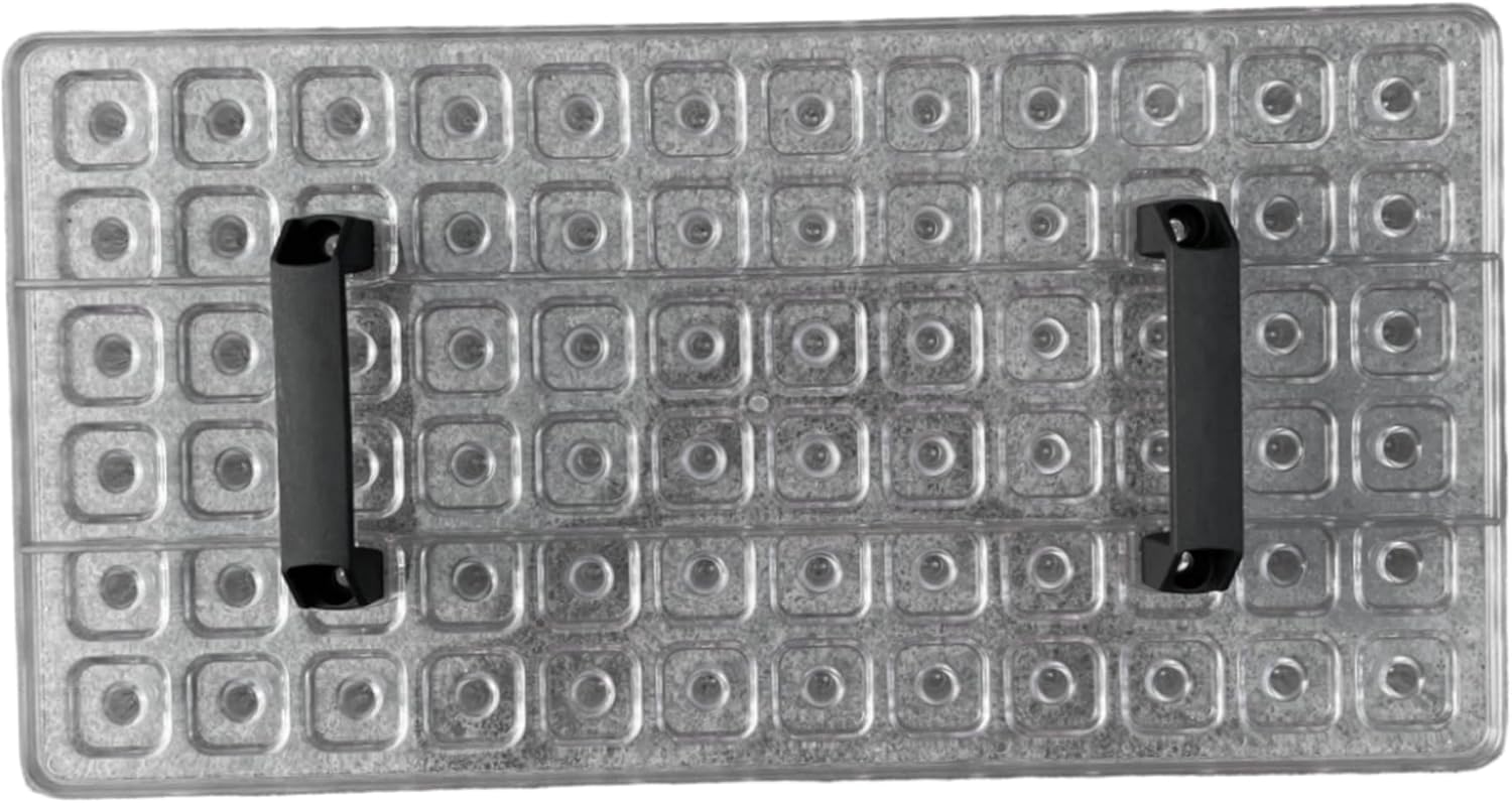 72 Cell Seed Starter Tray, 72 Hole Seed Dibber Clear Plastic Soil Digger for Uniform Planting, Efficient Planter & Spacer with Handle for Garden Beds