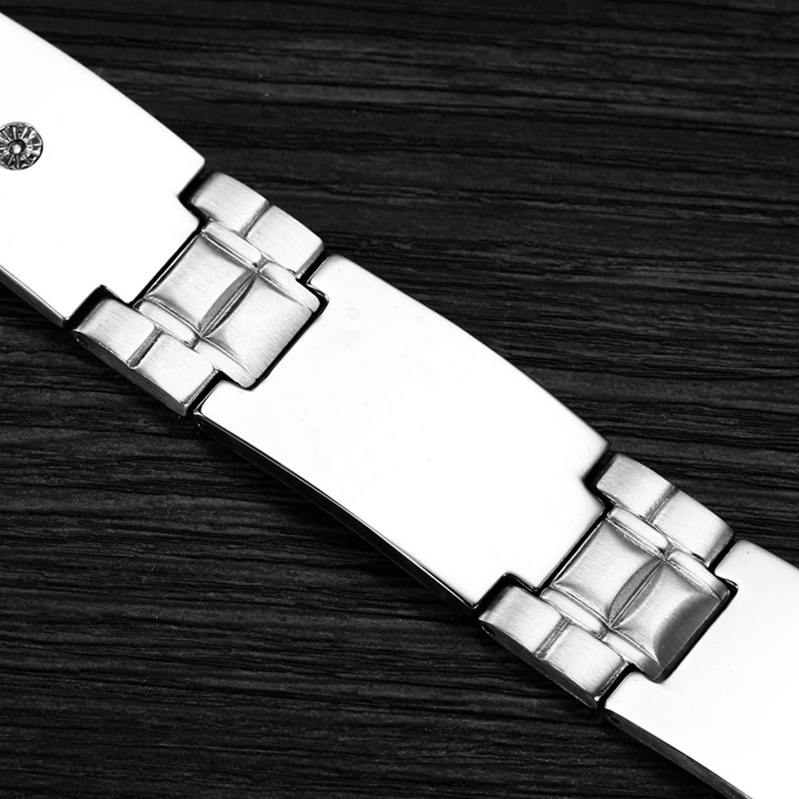Daesar Brazaletes para Hombre,Simple Pulseras Acero Inoxidable Hombre Plata