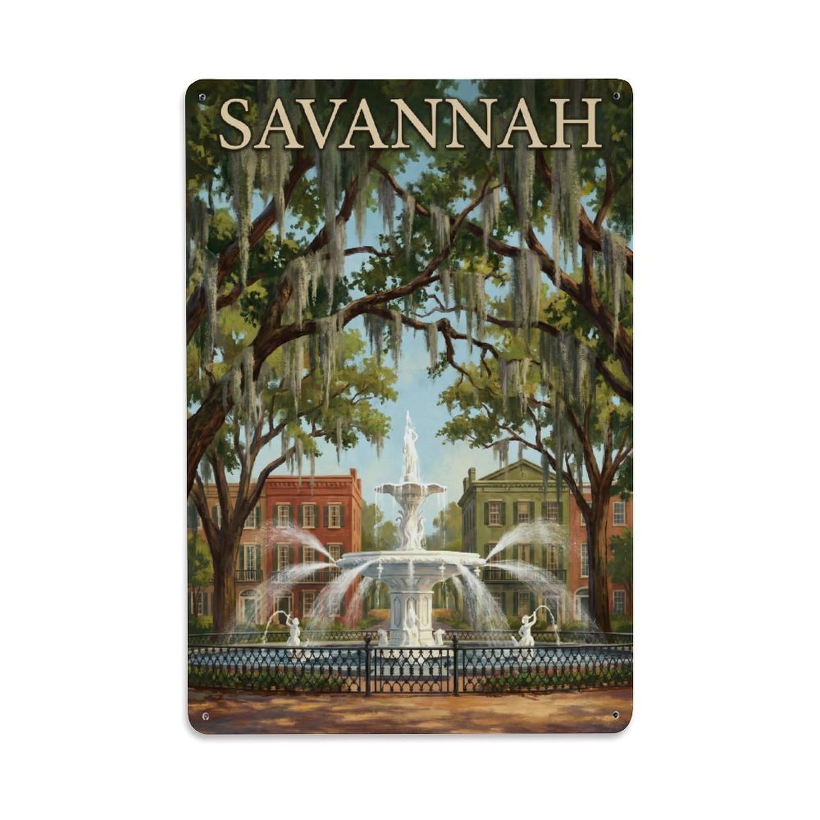 Huiyhb 8X12inch(20X30cm) Usa Savannah Vintage Travel Metal Tin Sign