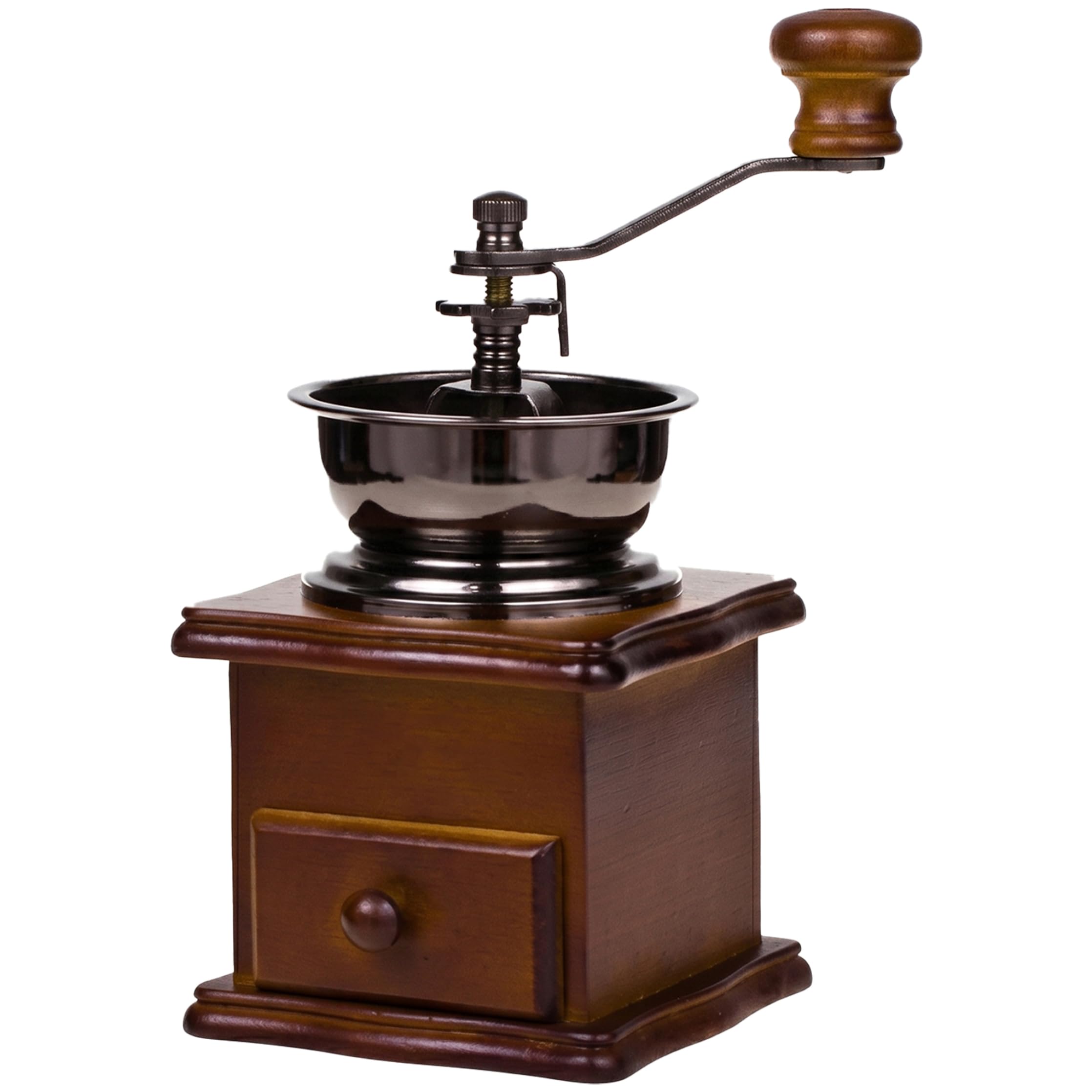 Gemuseeee Manual Coffee Bean Grinder Drawer Style, Adjustable Coarseness Hand Grinder for Espresso Pour Over, Dark