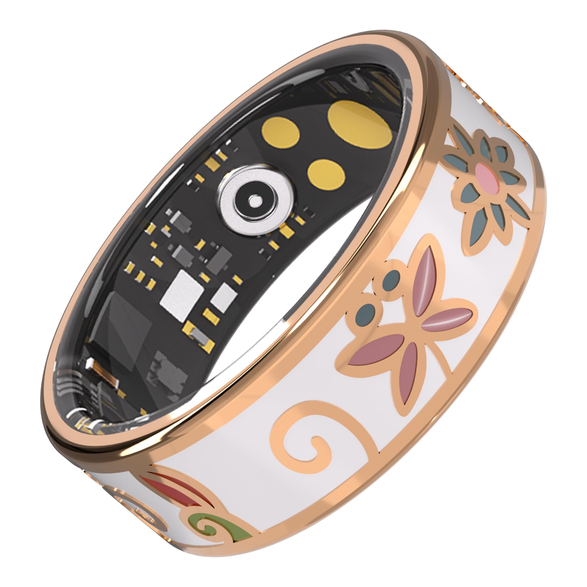 Enamel Craft Smart Ring for Women & Men - No Subscription Fee Fitness Tracker with Sleep Tracking, Heart Rate, SpO2 - IP68 Waterproof for iPhone Android - Activity Tracker, Remote Camera Size10