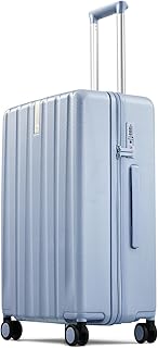 Hanke Upgraded Elite 24 Inch Checked Luggage,PC Hard Shell Suitcases with Wheels, TSA Lock, Explosion-Proof Zipper Suitcase for Business Travel Men & Women,Mist Blue