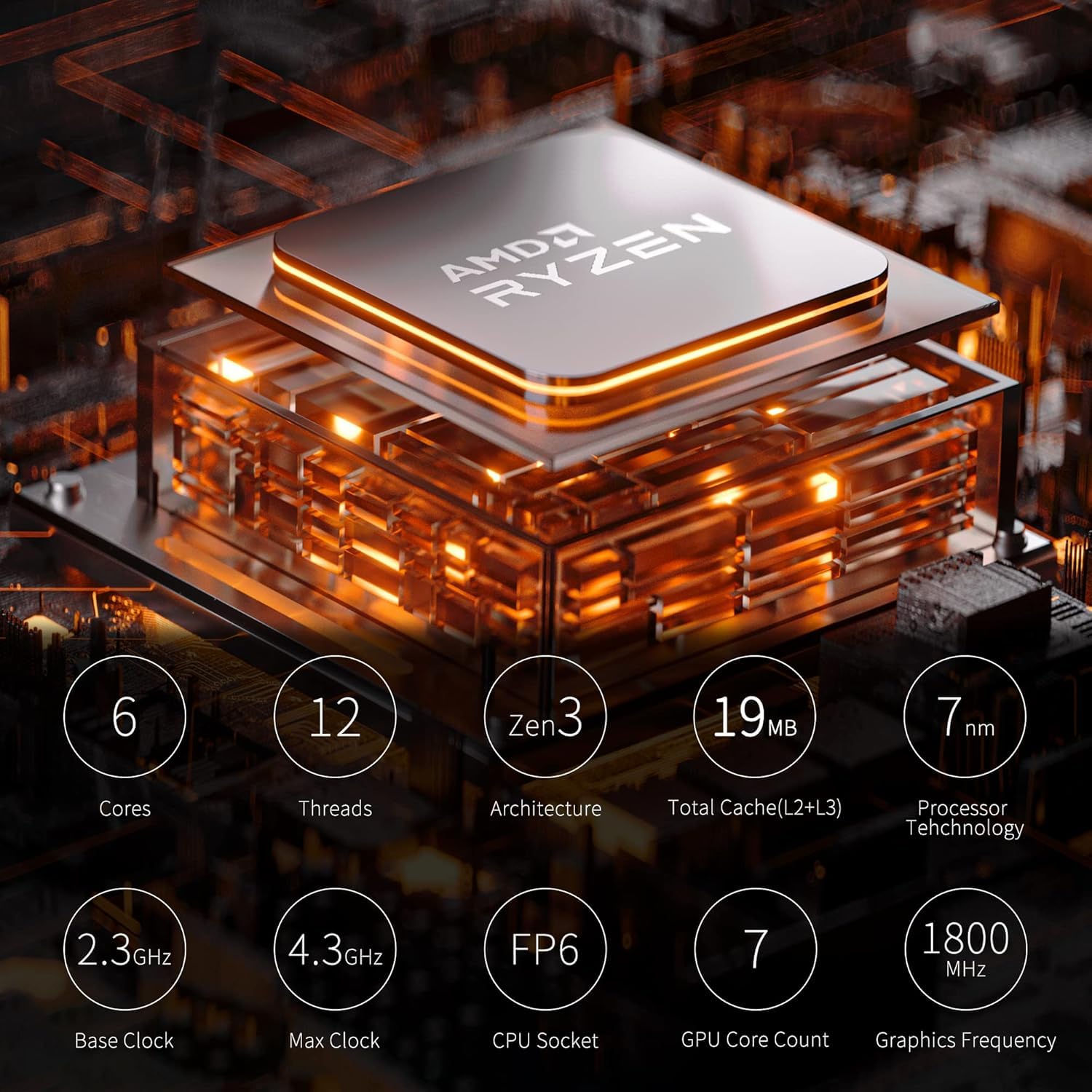 MINIS FORUM UM560 Mini-PC, AMD Ryzen 5 5625U 6 Kerne/12 Threads