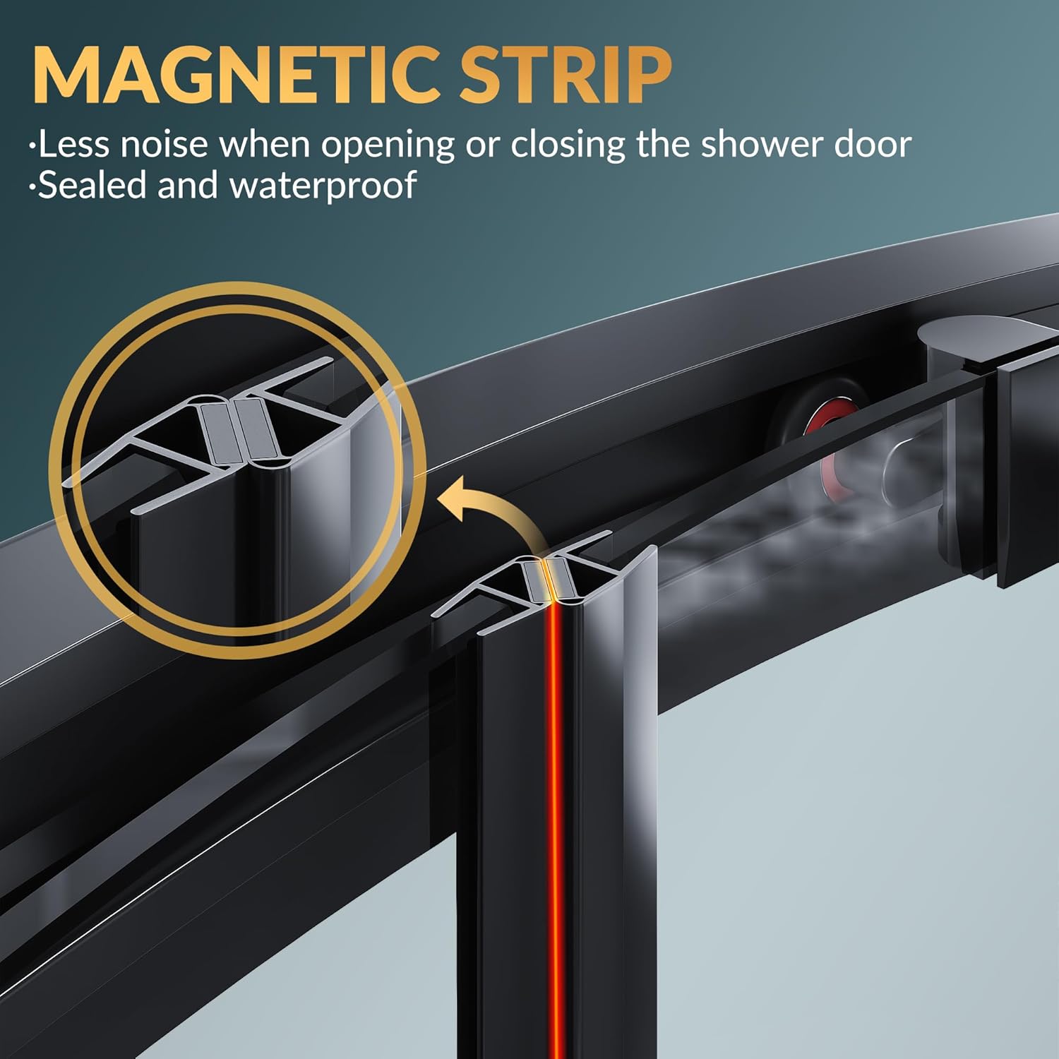 ELEGANT Corner Shower Doors with Shower Base, 36.7" D x 36.7" W x 72" H Double Sliding Shower Door with 1/4 in. Clear Glass, Black Finish Neo-Round Corner Shower Enclosure
